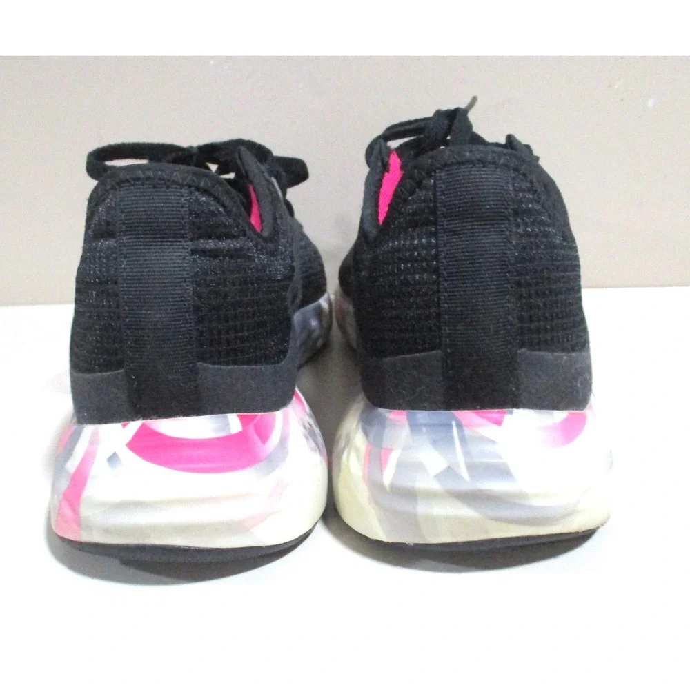 Reebok Womens Running Shoes Black Pink Geometric Midsole Sneakers Low Top 6M